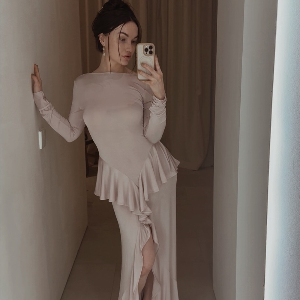 Helsa Dusty Rose Amala Jersey Dress SIZE MEDIUM